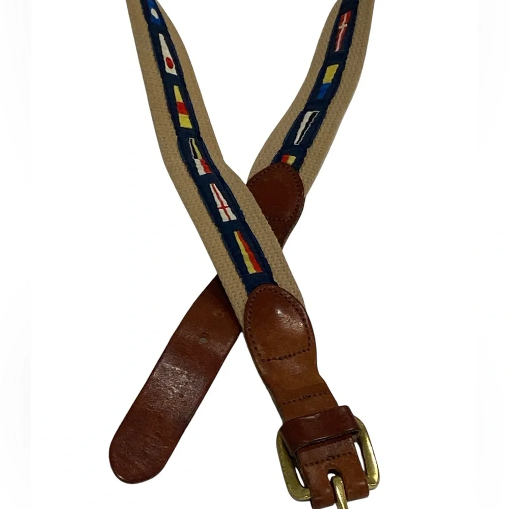 Nautical Signal Flags Men’s Belt - Vintage 80s - 36”